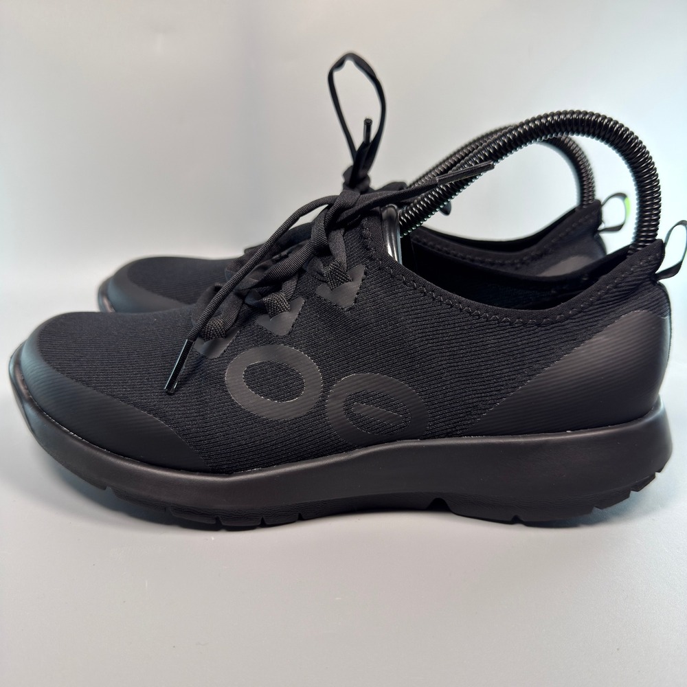 Oofos OOmg Sport Low LS Women 8.5 8 1/2 Recovery Shoe Lace Slip On Sneaker Black - Picture 4 of 16